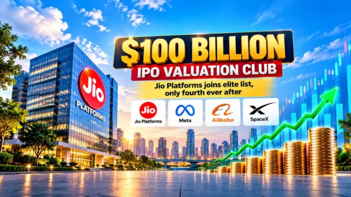 Jio Platforms' $100 billion-plus IPO valuation compared with Meta, Alibaba and SpaceX.