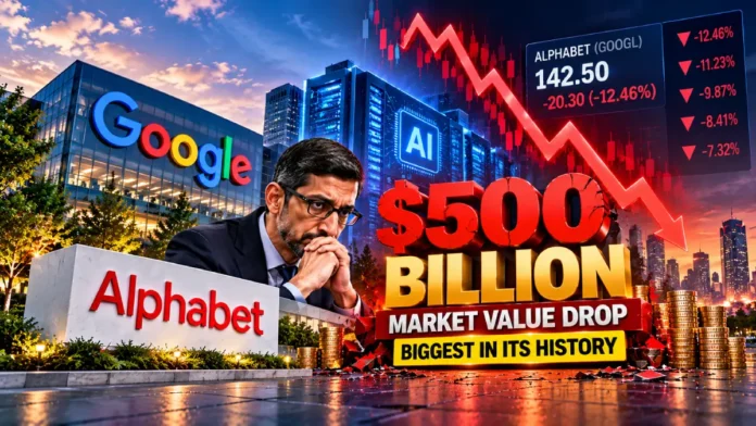 Alphabet and Google market sell-off as investors react to rising AI spending and slower search advertising growth.