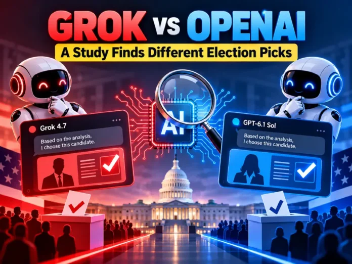 AI political bias study comparing Grok and OpenAI models during US election candidate recommendations.