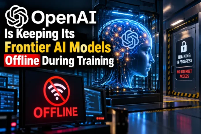 OpenAI frontier AI models training in a secure offline environment with internet access blocked.